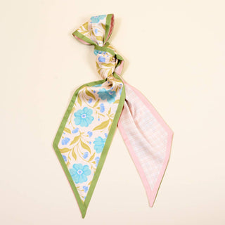 Twirl & Tie Scarf Accessory–Poppin' Petals Aqua - Olita Gifts & Goods
