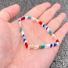 Load image into Gallery viewer, Boho Glass &amp; Hematite Beaded TILA Beads Stretch Bracelet -BJ: MIO0271C

