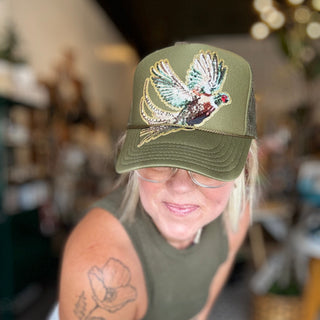 Fly Girl Pheasant Trucker Hats - Olita Gifts & Goods