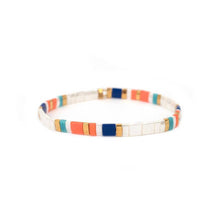 Load image into Gallery viewer, Boho Glass &amp; Hematite Beaded TILA Beads Stretch Bracelet -BJ: MIO0144A
