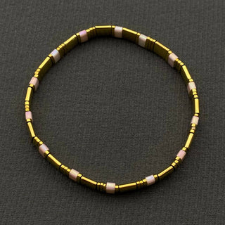 5mm Glass & Hematite Beaded Elastic TILA Bracelets - BJ: H - Olita Gifts & Goods