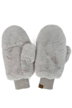 Load image into Gallery viewer, Faux Fur Mittens w/ finger opening
