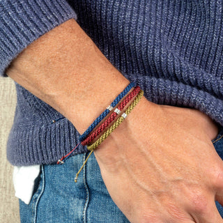 Men's Braided Bracelet | Rope Bracelet | Silver Bracelet | : Black - Olita Gifts & Goods