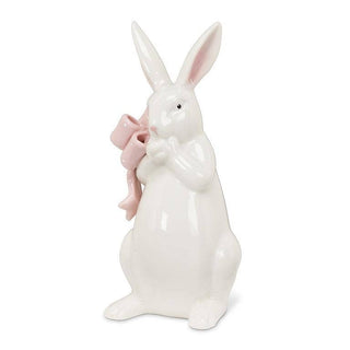 Standing Bunny with Pink Bow - 6.5"H - Olita Gifts & Goods