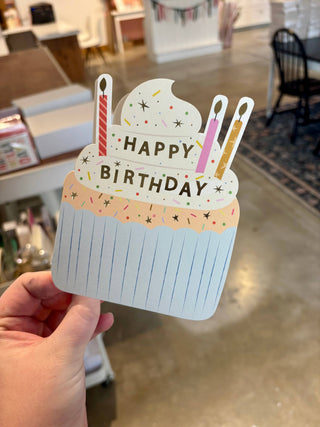Birthday Cupcake die - cut folded Greeting Card - Olita Gifts & Goods