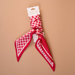 Twirl & Tie Scarf Accessory-Gingham Red - Olita Gifts & Goods