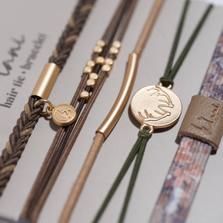 "Adapt" Camouflage with Antler Charm Hair Tie Bracelets: Small - Olita Gifts & Goods