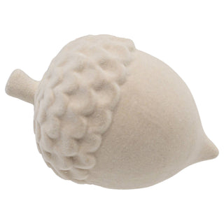Cream Flocked Acorn - Olita Gifts & Goods
