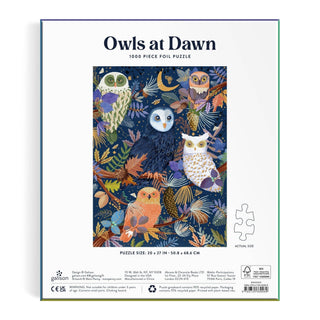 Owls at Dawn 1000 Piece Foil Puzzle - Olita Gifts & Goods