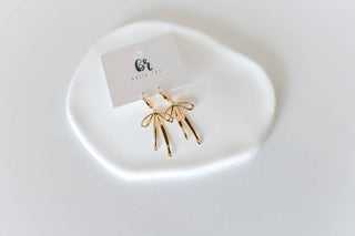 Daisy Gold Bow Hoops - Olita Gifts & Goods