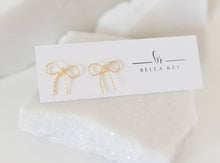 Load image into Gallery viewer, Lala Bow Studs 14K Plated
