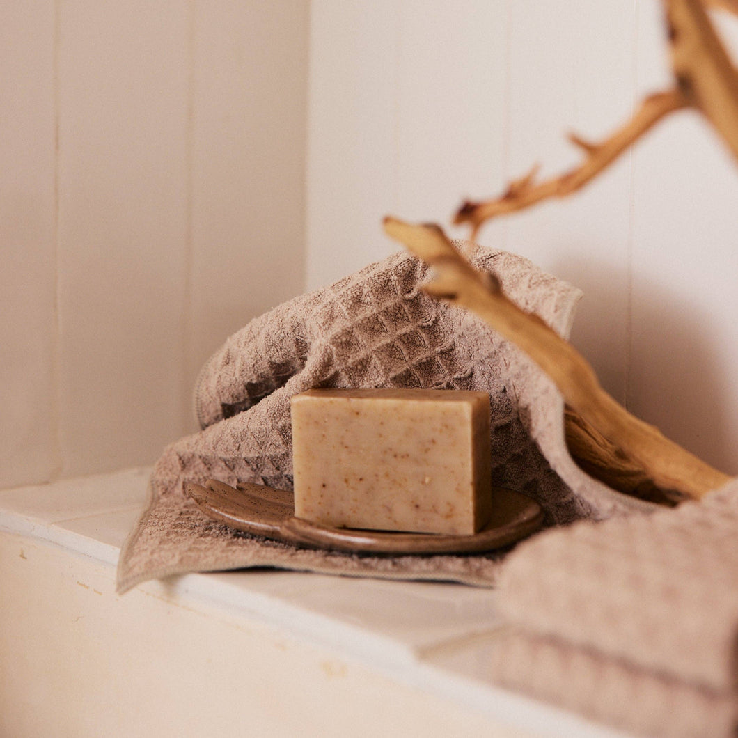 Taupe Waffle Washcloth Set