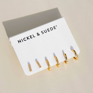 Gold Classics Dainty Earring Set: Gold - Olita Gifts & Goods