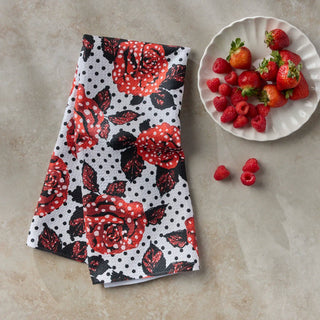 Polka Rose Tea Towel