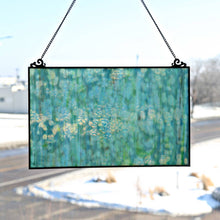 Load image into Gallery viewer, Theo Blue Watercolor Stained Glass Panel
