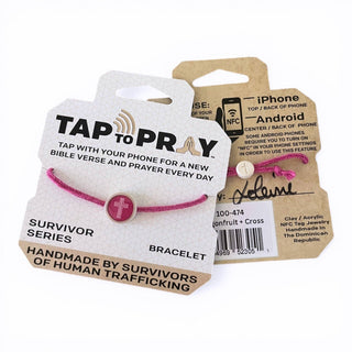 Tap To Pray® Survivor Series Bracelet: Mocha + Cross - Olita Gifts & Goods