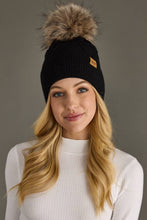 Load image into Gallery viewer, Black Knit Pom Hat
