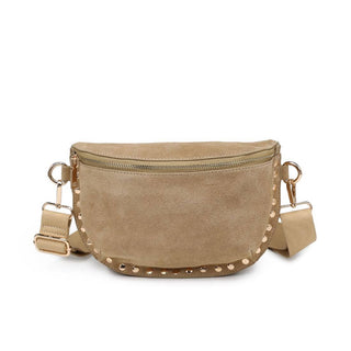 Gizelle-Suede Belt Bag: Custard - Olita Gifts & Goods