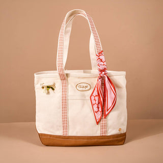Maple Gingham Canvas Tote Bag - Olita Gifts & Goods