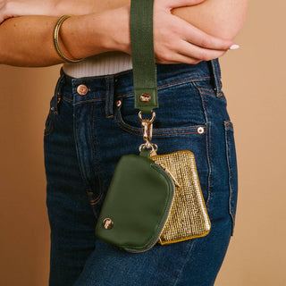 Dynamic Duo Pouch Luxe Wristlet-Evergreen Gold - Olita Gifts & Goods