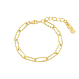 Gold chain bracelet on a white background
