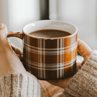 Brown Plaid Mug - Olita Gifts & Goods