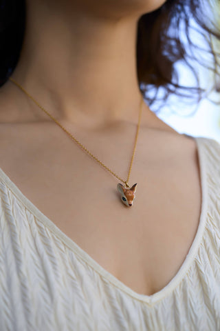 Tiny Deer Head Necklace - Olita Gifts & Goods