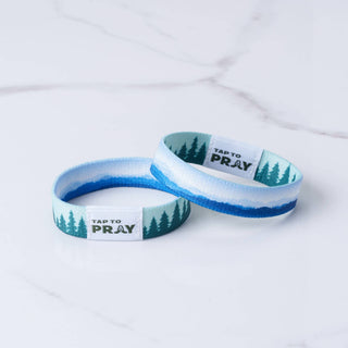 Tap To Pray™ Wristbands - Mountains & Forests: Medium / Blue Mountains & Green Forests - Olita Gifts & Goods