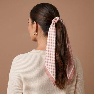 Twilly Scarf-Gingham Maple - Olita Gifts & Goods