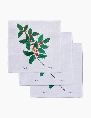 December Holly Dishcloth Set