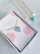 Load image into Gallery viewer, Heart Necklace, Colorful Heart Jewelry, Summer Spring Gift: Pink
