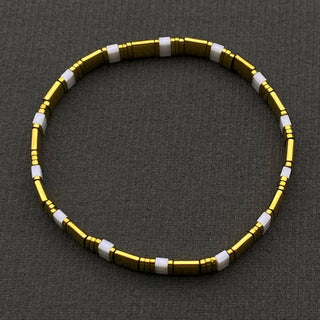 5mm Glass & Hematite Beaded Elastic TILA Bracelets - BJ: H - Olita Gifts & Goods