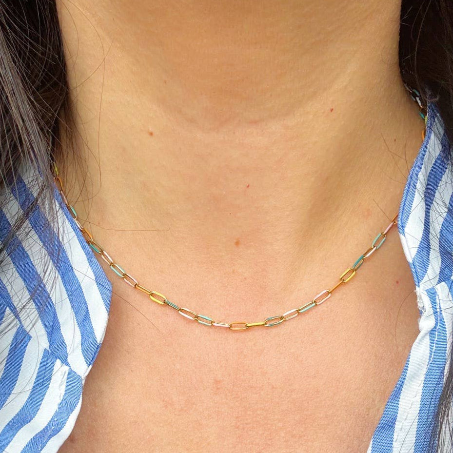Colorful Paperclip Necklace