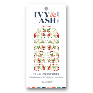 Holly Jolly | Holly & Poinsettia Christmas Nail Polish Strip - Olita Gifts & Goods