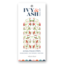 Load image into Gallery viewer, Holly Jolly | Holly &amp; Poinsettia Christmas Nail Polish Strip
