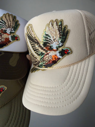 Fly Girl Pheasant Trucker Hats - Olita Gifts & Goods