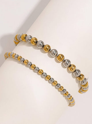 Perlisse 18K Gold Non-Tarnish Two Tone Beaded Bracelet: Multi-Colored / Perlisse-S