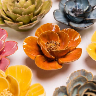 Ceramic Burnt Orange Poppy - Olita Gifts & Goods