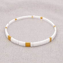 Load image into Gallery viewer, Boho Glass &amp; Hematite Beaded TILA Beads Stretch Bracelet -BJ: MIO0271C
