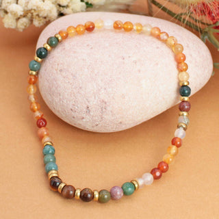 Natural Tones Stone Bead Stretch Anklet - Olita Gifts & Goods