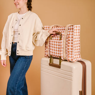 The Everyday Quilted Tote Bag-Maple Gingham - Olita Gifts & Goods