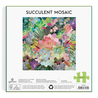 Succulent Mosaic 500 Piece Foil Puzzle - Olita Gifts & Goods