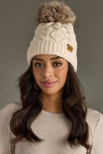 Load image into Gallery viewer, Beige Cable Knit Pom Hat
