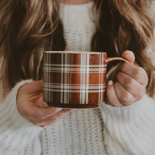 Brown Plaid Mug - Olita Gifts & Goods