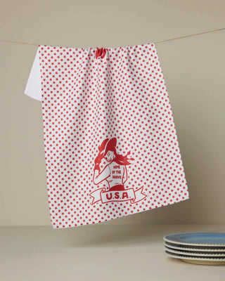 Star Cowgirl Tea Towel: Red - Olita Gifts & Goods