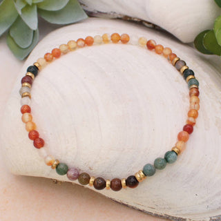Natural Tones Stone Bead Stretch Anklet - Olita Gifts & Goods