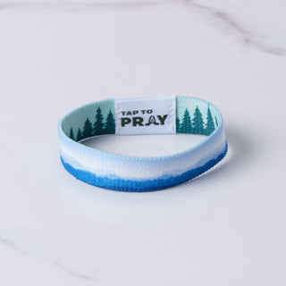 Tap To Pray™ Wristbands - Mountains & Forests: Medium / Blue Mountains & Green Forests - Olita Gifts & Goods