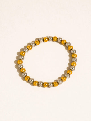 Perlisse 18K Gold Non-Tarnish Two Tone Beaded Bracelet: Multi-Colored / Perlisse-S