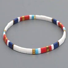 Load image into Gallery viewer, Boho Glass &amp; Hematite Beaded TILA Beads Stretch Bracelet -BJ: MIO0255C
