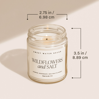 Coastal Lemon Soy Candle - Clear Patterned Jar - 9 oz - Olita Gifts & Goods